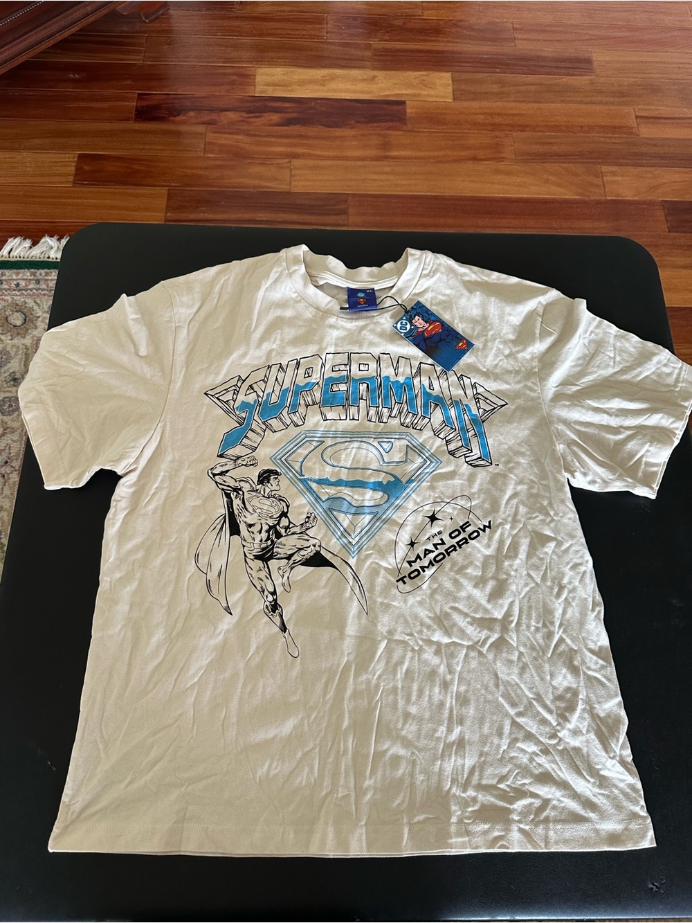 Shoe Palace x Superman Graphic Tee - Beige and Light Blue Men’s Shirt XL